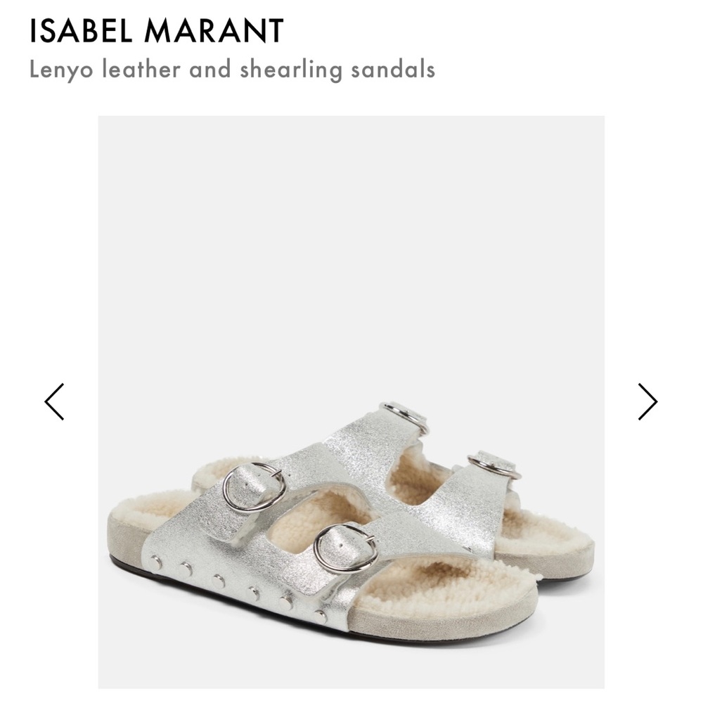 Isabel Marant Lennyo leather and sherling sandal